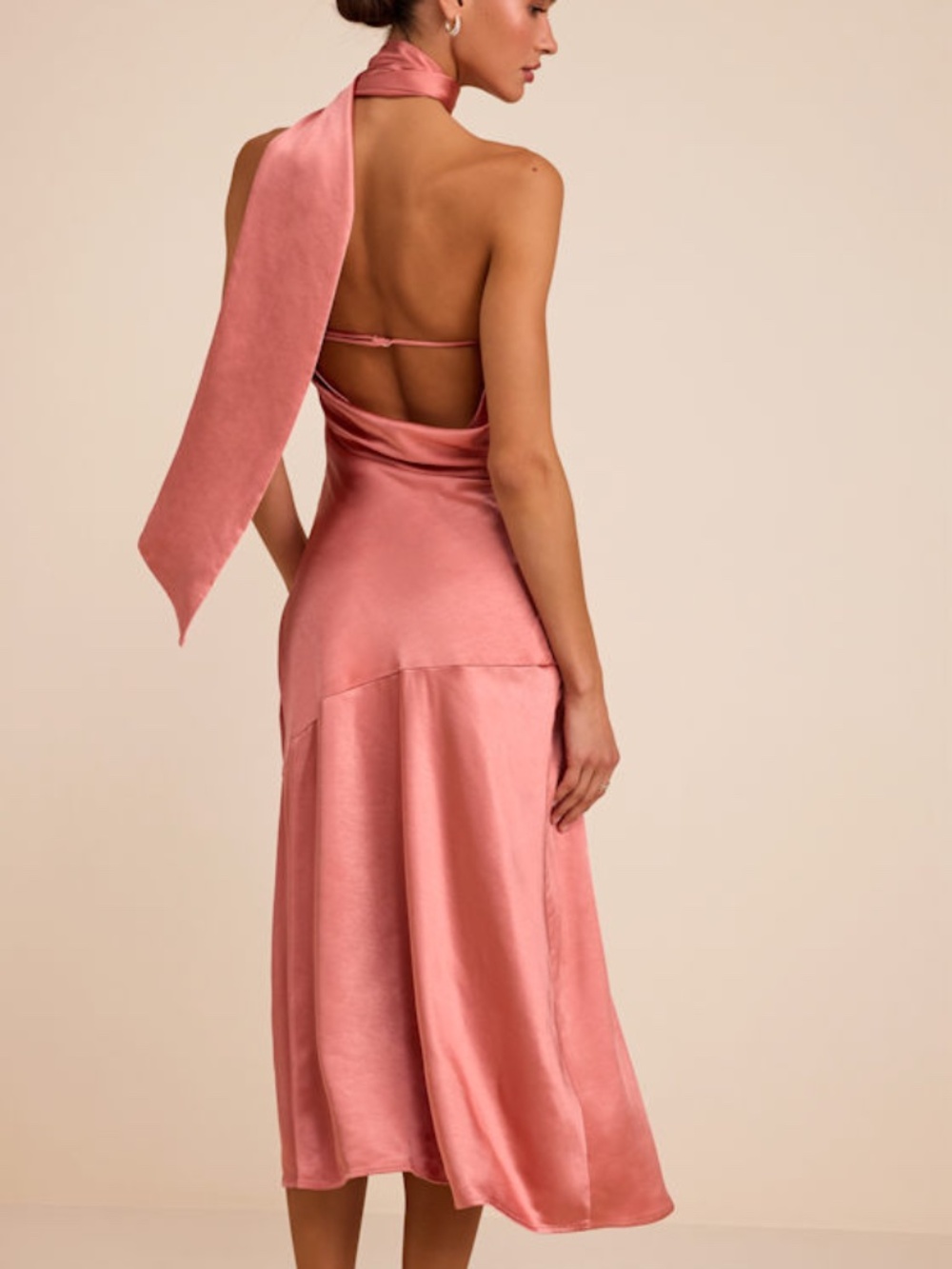 Lulus Reglan Pink Satin One-shoulder Sash Midi Dress Blue - Size S